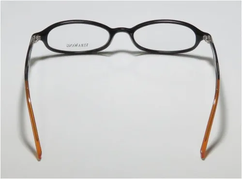 Vista 5 de Vera Wang V134 - Gafas ovaladas de aro completo para mujer (47-17-136, negrocaramelo)
