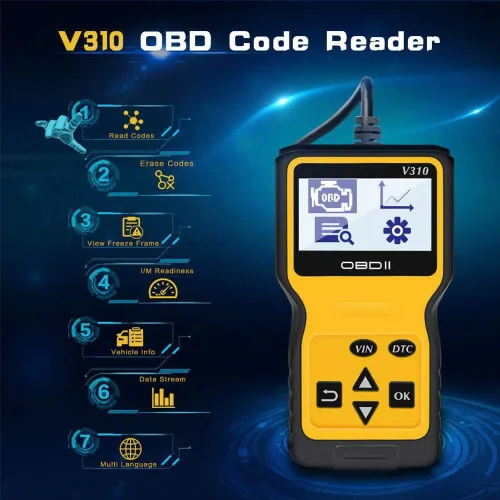 Vista 7 de Lector de Código de Coche y Herramienta de Reinicio Escáner para Coche OBD2, Herramienta de Diagnóstico, Lector de Código de Vehículo, Auto