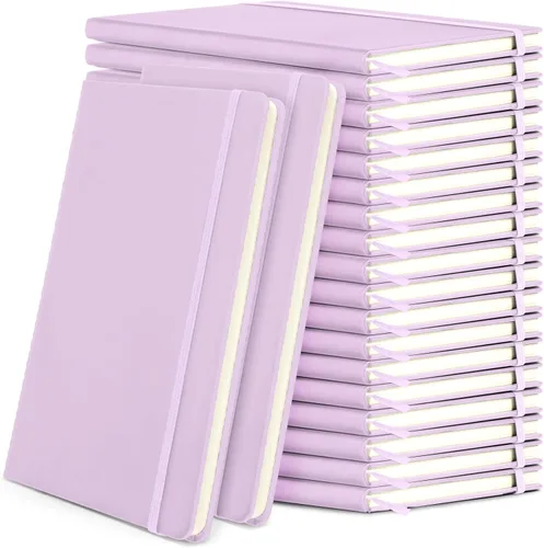 Vista 12 de Honoson 20 Pack Lined Journal Notebooks A5 Hardcover Executive Notebook 5.5" x 8.3" PU Leather Wide Ruled Journals Bulk with Elastic Band for Home