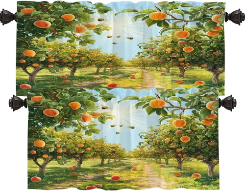 Vista 55 de Shrahala Cortinas republicanas de elefante americano para ventanas de cocina, paneles de cortina de ventana de poliéster multicapa con rayas rojas