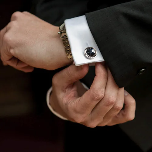 Vista 7 de Gemelos para hombre, estilo elegante, con caja de regalo