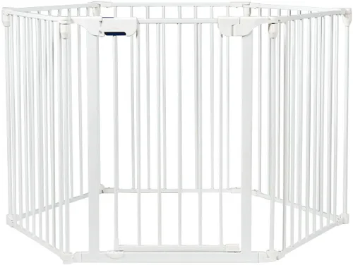 Vista 10 de Costzon Puerta de seguridad para bebés, valla de chimenea de 6 paneles, puerta plegable para bebé extra ancha para fácil con paneles