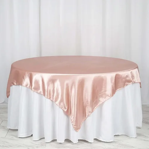 Vista 40 de Efavormart Paquete de 5 Sobremanteles Cuadrados de Satén de 60" para Decoraciones de Mesa de Bodas, Catering y Fiestas, Cubierta de Mantel Negro