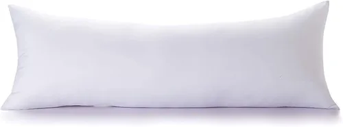 Vista 10 de Acanva Almohada de cuerpo para dormir de lado, extra suave, con funda gris, tamaño 20" x 60", color blanco