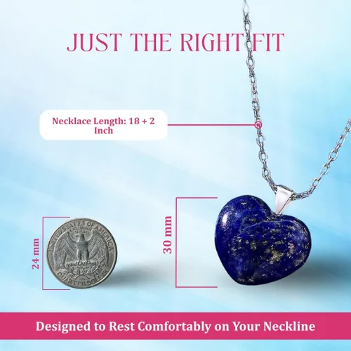 Vista 45 de Gempires Love - Collar con colgante de cristal de corazón para mujer, chapado en plata, cadena ajustable de 18 + 2 pulgadas