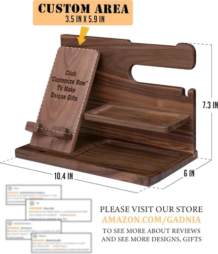 Vista 3 de Custom bday gifts for men organizer for desks, Personalized Artist Dad Gift Idea funny gifts for him big wood desk organizer, valintine gifts for