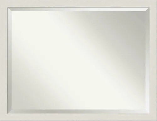 Vista 8 de Amanti Art - Espejo de baño blanco para sobre lavabo, espejo de tocador rectangular blanco de 35x45 para gabinete, marco moderno extragrande, se