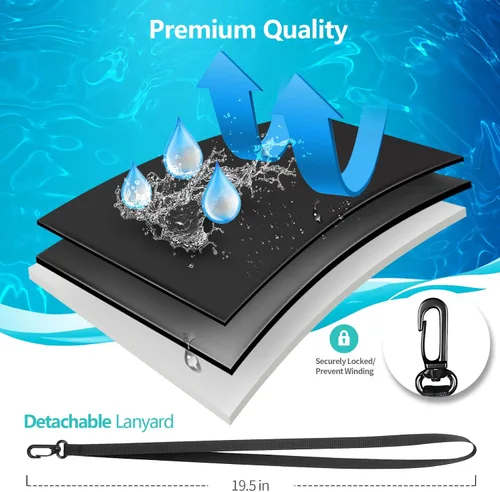 Vista 5 de Paquete de 100 bolsas impermeables para teléfono celular de 8.5 pulgadas – Funda seca bajo el agua – Protector transparente a prueba de agua