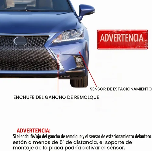 Vista 2 de x xotic tech Soporte de montaje de placa de matrícula con gancho de remolque para parachoques delantero, kit de soporte para adaptador de orificio