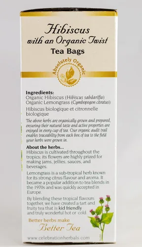 Vista 5 de CELEBRATION HERBALS Hibiscus Organic Twist 24 Bolsa, 0.02 libras
