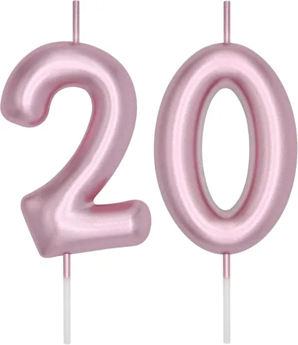 Vista 29 de DERVENTA Vela con números de 2.36 pulgadas, decoración perfecta para cumpleaños, brunch, postre, pastel, 1 pieza (número 0 rosa)