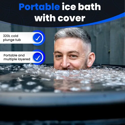 Vista 4 de The Cold Pod Bañera de Baño de Hielo para Atletas con Tapa: Tina de Inmersión en Frío de 88 Galones para Recuperación, Piscina de Inmersión en Baño