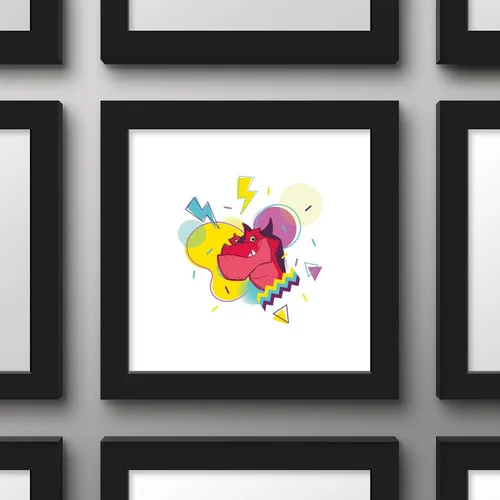 Vista 2 de Trends International Gallery Pops Marvel Moon Girl and Devil Dinosaur - Arte de pared con insignia pop de dinosaurio diablo, versión enmarcada