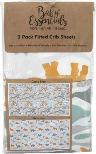 Vista 6 de Sábanas bajeras de microfibra estándar para cuna para bebé, niño y neutro, paquete de 2 sábanas de cuna esenciales para cuna de bebé de 28 x 52