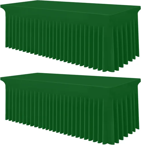 Vista 75 de Smiry Mantel de Spandex, Mantel Elástico Ajustable Extensible para Mesas Rectangulares de 6 Pies, Falda Cubierta de Mesa Impermeable y Lavable