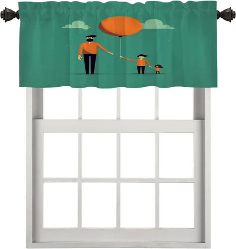 Vista 73 de Cortinas opacas de poliéster multicapa para cafetería, con diseño de diamantes, 2 unidades, 26 x 24 pulgadas