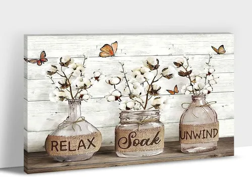 Vista 14 de Arte de pared de granja - Lienzo de arte de pared de margaritas con cita de Jesús, Hoy elijo fe, esperanza, amor, paz, alegría, pintura de flores