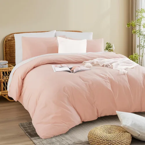 Vista 249 de NEXHOME PRO Funda de edredón Twin XL 100% algodón lavado, transpirable, duradera, texturizada, similar al lino, juego de ropa de cama para el hogar