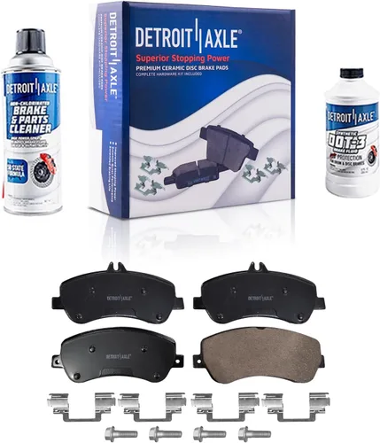 Vista 26 de Detroit Axle - Kit de frenos delanteros para Toyota 2007-2016 Tundra, 2008-2016 Sequoia, Pastillas de freno cerámicos para pinza de freno de disco