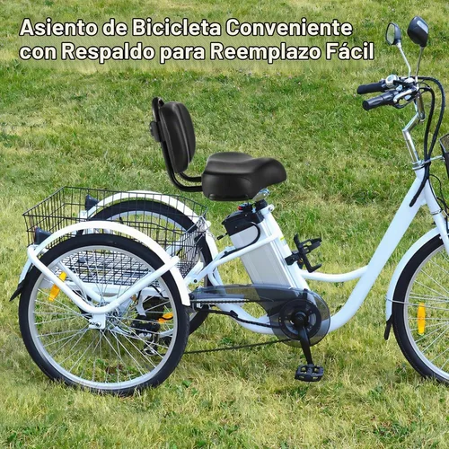 Vista 2 de Asiento de bicicleta con respaldo, asiento de bicicleta extra ancho con soporte de espalda, asiento de bicicleta extra grande con almohadilla