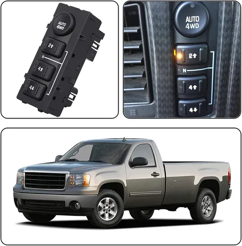 Vista 7 de Interruptor de caja de transferencia 4x4, botón de tracción en las ruedas 4WD, compatible con Chevrolet Silverado 2003-2007, Chevy Suburban, Tahoe