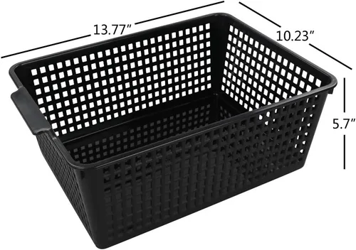 Vista 2 de Paquete de 3 contenedores de almacenamiento de plástico para organizar (negro)