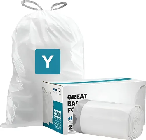 Vista 9 de Plasticplace Bolsas de basura de ajuste personalizado, compatibles con simplehuman Code Y (200 unidades) forros de basura con cordón blanco de 30.4