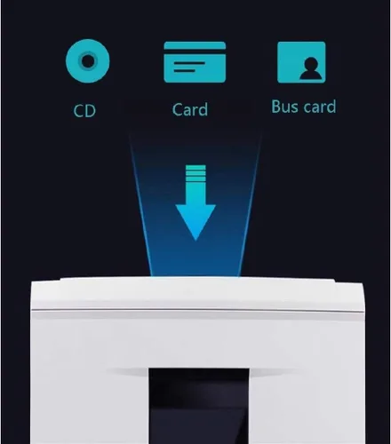 Vista 5 de Trituradora con ruedas, papel de microcorte de 6 hojas de grado profesional, CD y tarjeta de crédito, 2 minutos de tiempo de funcionamiento continuo