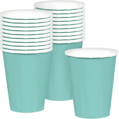 Vista 14 de Vibrantes vasos de papel morados (paquete de 20) – 9 onzas – Perfecto para fiestas, reuniones, picnics y uso doméstico