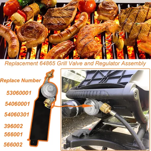 Vista 4 de 64865 Regulador de válvula de parrilla de gas compatible con Weber Q2000 Q2200 Series 53060001, 54060001, 54060301, 396002, 566001, 566002, parrilla