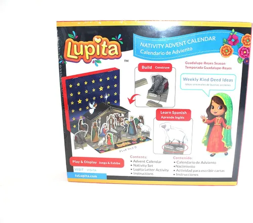 Vista 2 de Lupita Calendario de Adviento Belén Calendario Bilingüe de Adviento