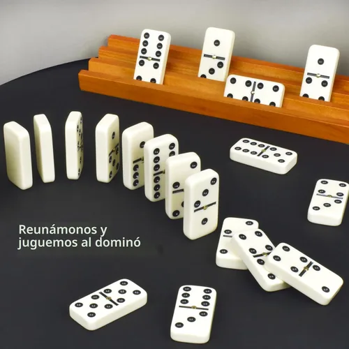 Vista 7 de Queensell Juego de dominó para adultos – Dominó – Juegos de mesa clásicos, juegos familiares de dominó dobles 6 para niños y adultos – Juego