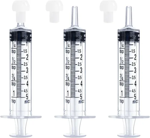 Vista 8 de Jeringa de 1 ml para líquido, oral, laboratorios científicos, medición, dispensación, con tapa - Paquete de 3 jeringas de 1 ml