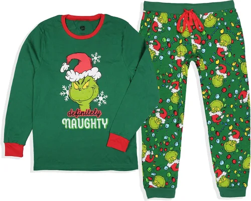 Vista 4 de Dr. Seuss How GRINCH Stole Christmas Lights Juego de pijama familiar a juego