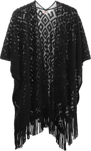 Vista 34 de Soul Young - Chal de punto para mujer, poncho con flecos y capa