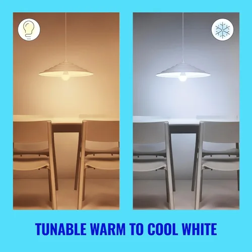 Vista 8 de WiZ 60W A19 - Bombilla inteligente LED blanca sintonizable, paquete de 1, E26, para interiores, se conecta a tu Wi-Fi existente, controla con voz