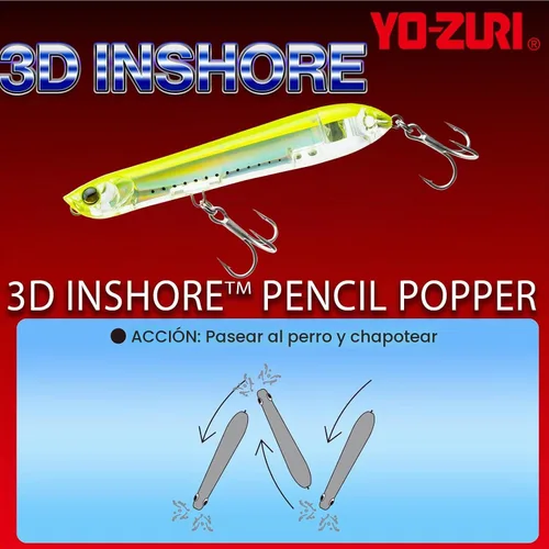 Vista 4 de Yo-Zuri 3D Inshore Pencil Popper, Floating