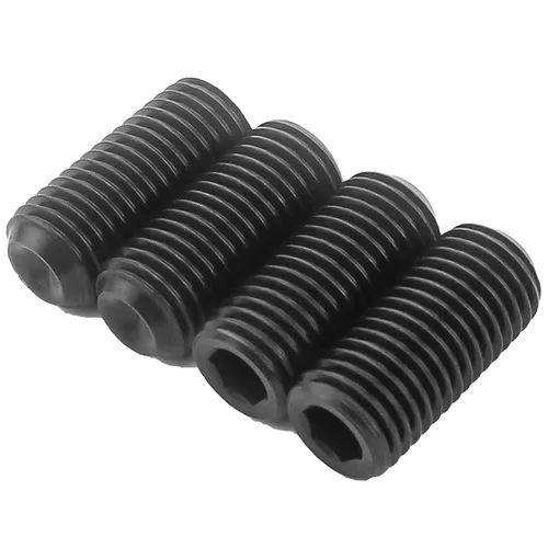 Vista 3 de M2-0.4 x 2 mm tornillos negros con hueco hexagonal, punta de copa sin cabeza, tornillo de seguridad de punta plana, rosca interior hexagonal, acero