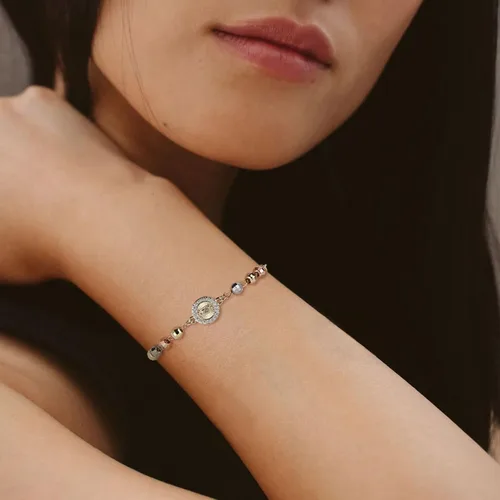 Vista 3 de HZMAN Pulsera de cruz con cuentas de rosario virgen de Guadalupe ajustable para mujer, regalo de joyería Cruz de Jesús y María