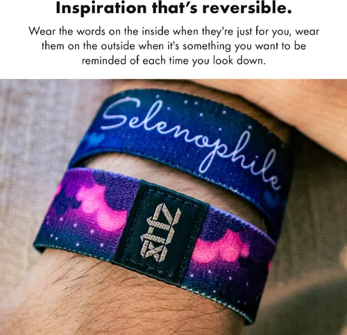 Vista 3 de ZOX Pulseras banda elástica con afirmaciones motivacionales y hermosas obras de arte, gran regalo para hombres, mujeres y niños
