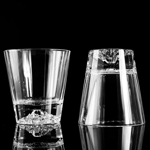 Vista 10 de XIANGBAN Vasos de whisky, vasos de bebida cortados a mano de 10 onzas, vasos de whisky de cristal de cristal, vasos de borbón, vidrio anticuado 2