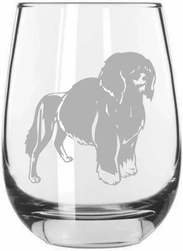Vista 343 de Shar Pei (chino) - Vaso de vino sin tallo grabado para perro, 15.25 onzas