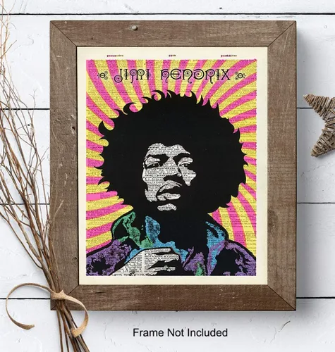 Vista 7 de Jimi Hendrix - Impresión de diccionario psicodélico para pared, foto original de 8 x 10 pulgadas, decoración del hogar, regalo para música