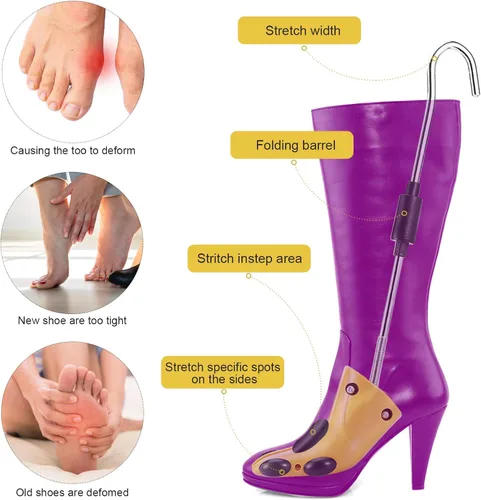 Vista 3 de Jrooupmy Estirador de zapatos para botas, 1 par de estiradores de botas de cuero, estirable de botas vaqueras para mujer 5.5-10