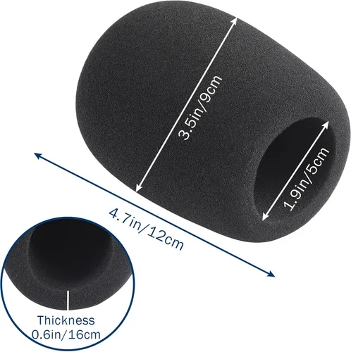 Vista 4 de Fundas para micrófono, paquete de 1 unidad, espuma de alta densidad para micrófono condensador