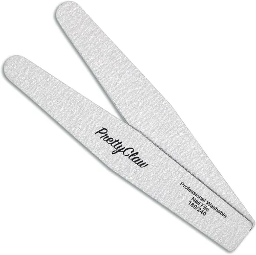Vista 2 de PrettyClaw 10 limas de uñas profesionales de grano 180/240, limas de uñas acrílicas de diamante de cebra de doble cara, centro de plástico