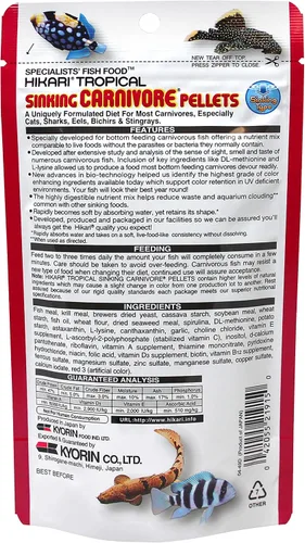 Vista 2 de Hikari Pellets Carnívoros Hundibles para Mascotas, 2.61 Onzas