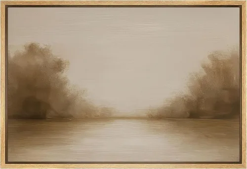 Vista 50 de SIGNFORD Lienzo enmarcado para pared, pinos sepia, bosques, bosques, naturaleza, ilustraciones de área silvestre, arte digital, arte moderno