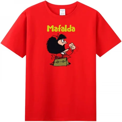 Vista 5 de Camiseta de manga corta Mafalda Fighting para mujeres adultas Negro