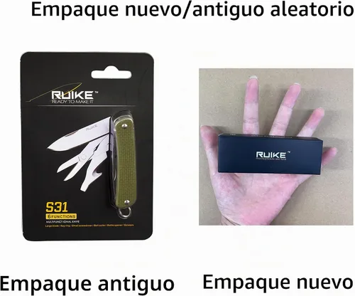 Vista 8 de Ruike Llavero Cuchillo de Bolsillo Pequeño, Multiherramienta Plegable 6 en 1, Acero Inoxidable 12C27, Mango G10, Equipo Táctico de Camping EDC Mini